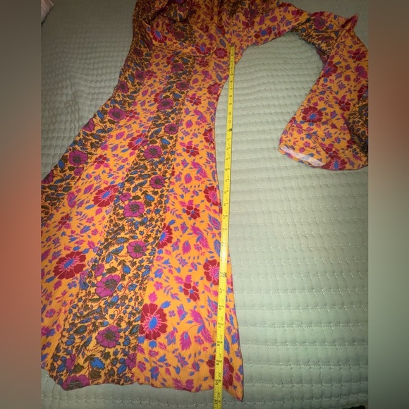 Free People Pants Bail Sultry Bohemian Flare Floral Belted Cottage NWOT Sz L - Picture 6 of 16